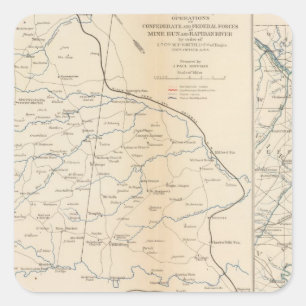 Sticker Carré Co orange, Va, course de mine, rivière de Rapidan