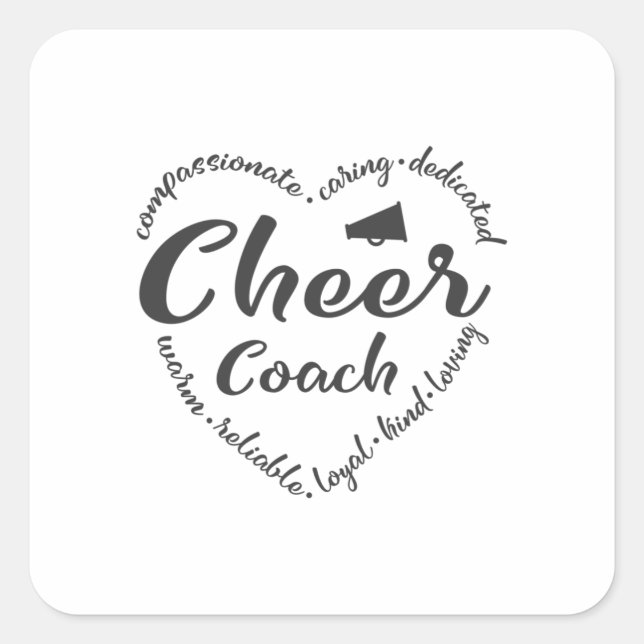 Sticker Carré Coach, appréciation des entraîneurs, sports (Devant)