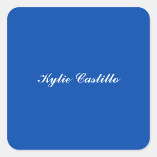 Sticker Carré Cobalt Blue Unique Professional Nom de calligraphi