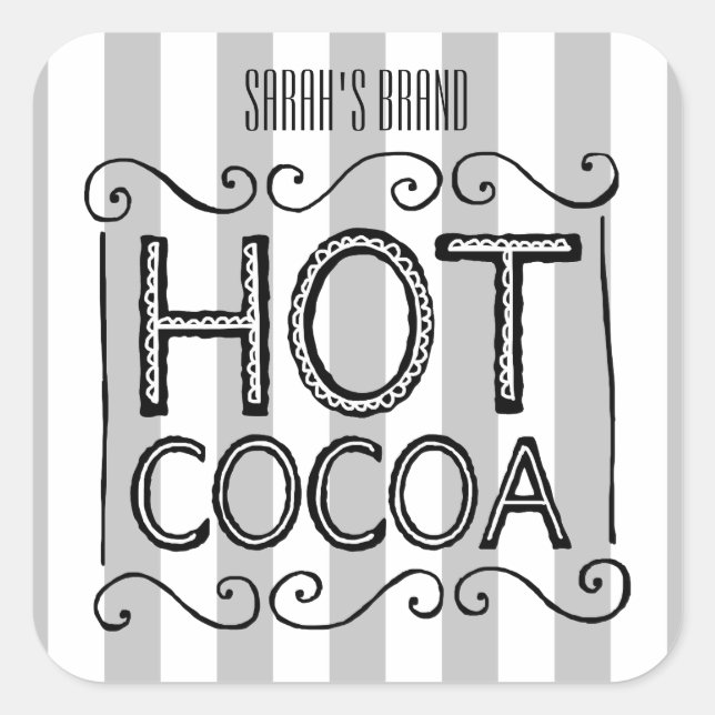Sticker Carré Coca chaud Ajouter Votre Nom (Devant)
