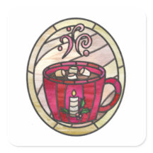 Coca chaud, chocolat chaud style vitrail