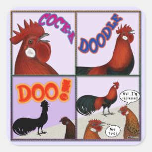 Sticker Carré Cock-A-Doodle-Doo !