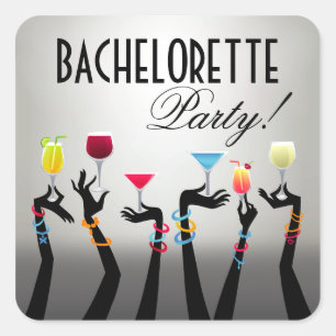 Sticker Carré Cocktail de Bachelorette