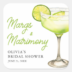 Sticker Carré Cocktail de mariage Margs & Matrimony Moderne
