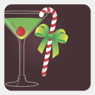 Sticker Carré Cocktail sucre de canne Noël