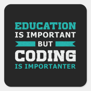 Sticker Carré Codage Codeur Médicale est important Coder Coder I