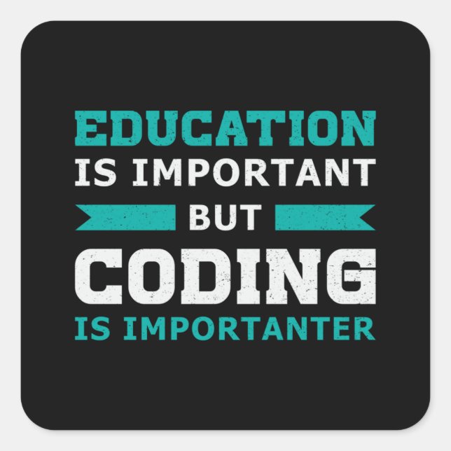 Sticker Carré Codage Codeur Médicale est important Coder Coder I (Devant)