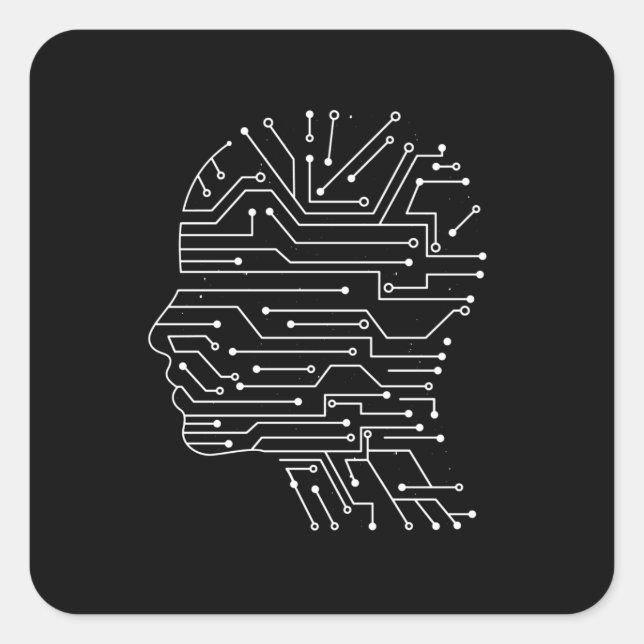 Sticker Carré Codage informatique programmation cadeau (Devant)