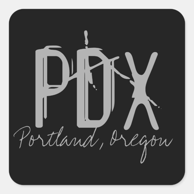 Sticker Carré Code aéroport PDX Portland (Devant)