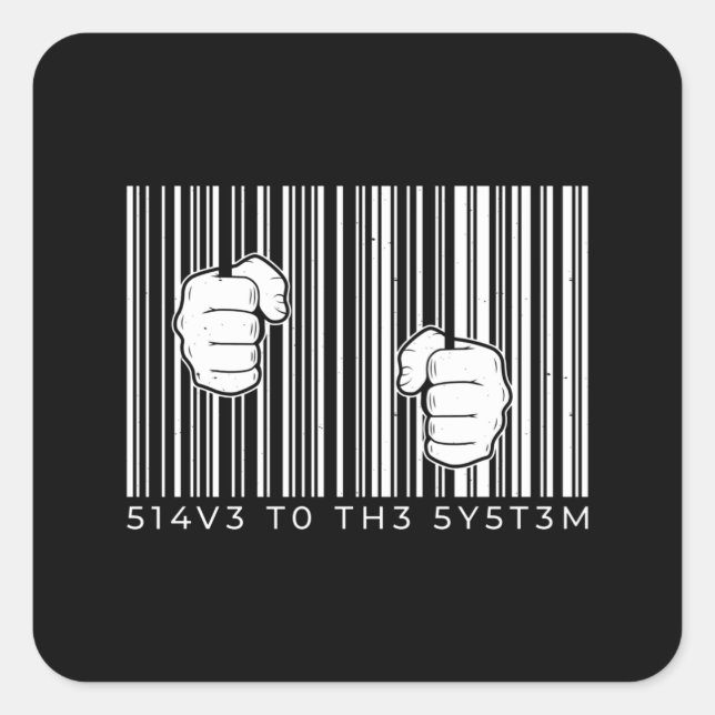 Sticker Carré Code-barres (Devant)