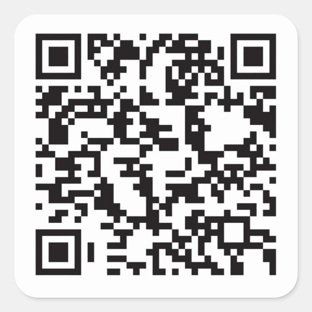 Sticker Carré Code barres analysable de QR (Devant)