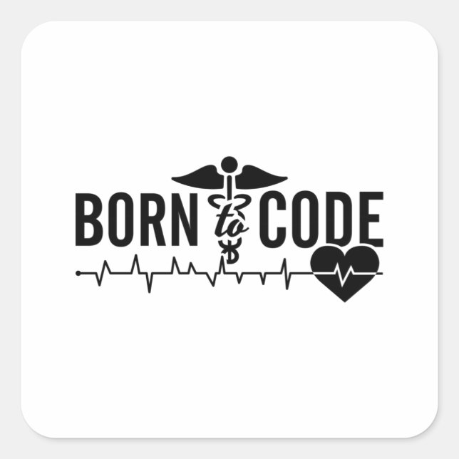 Sticker Carré Code de codage ICD du programmeur de code Médicale (Devant)