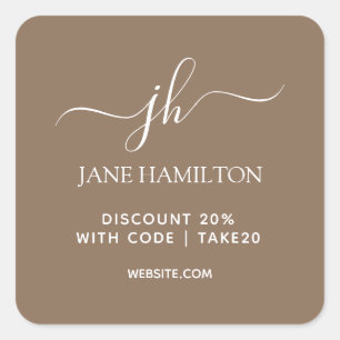 Sticker Carré Code de remise sur l'emballage pour petites entrep