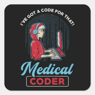Sticker Carré Code médical I've Got A Code For That ICD Coding