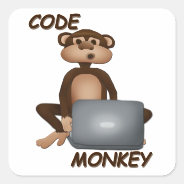 Sticker Carré Code Monkey (Devant)
