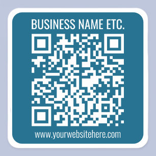 Sticker Carré Code QR bleu océan modifiable