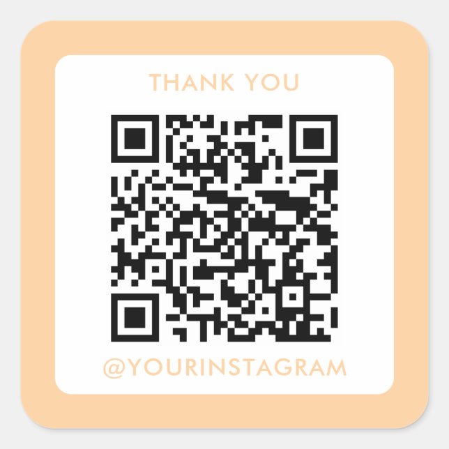 Sticker Carré code qr de marketing d'entreprise moderne scannabl (Devant)