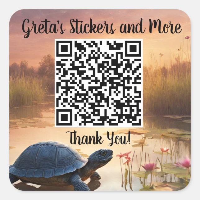 Sticker Carré Code QR d'entreprise (Devant)