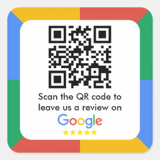 Sticker Carré Code QR du lien Google Review