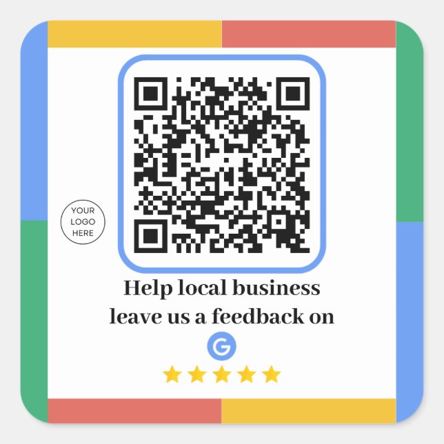 Sticker Carré Code QR du lien Google Review | Nous consulter sur (Devant)