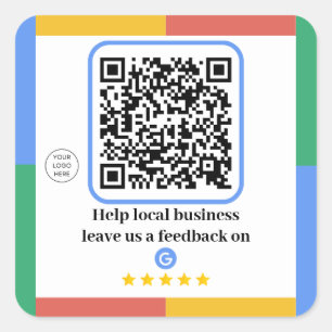 Sticker Carré Code QR du lien Google Review Nous consulter sur