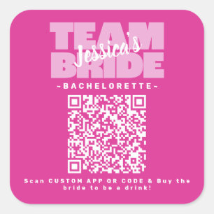Sticker Carré Code QR Enterrement de Vie de Jeune Fille Acheter 
