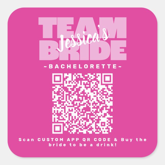 Sticker Carré Code QR Enterrement de Vie de Jeune Fille Acheter  (Devant)
