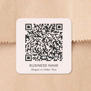 Sticker Carré Code QR Entreprise Rose