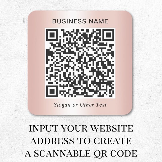Sticker Carré Code QR Entreprise Rose Gold (Créateur téléchargé)