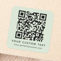 Code QR et texte personnalisé vert sauge vert