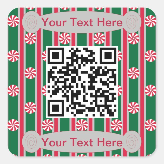 Sticker Carré Code QR Fun and Fancy Pepperment (Devant)