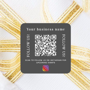 Sticker Carré Code qr gris charbon d'entreprise Instagram