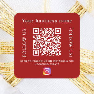 Sticker Carré Code QR Instagram Affaires Rouge