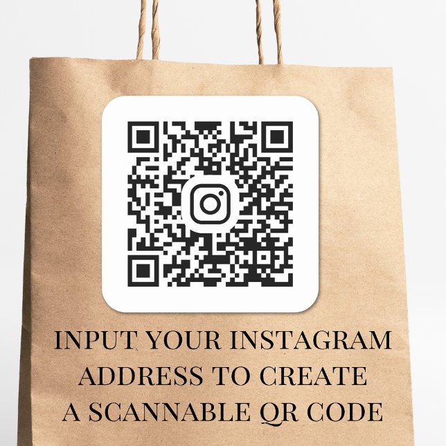 Sticker Carré Code QR Instagram moderne (Our user-friendly template will generate your QR code automatically from your Instagram address)