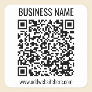 Sticker Carré Code QR instantané (entrez l'URL de votre site Web