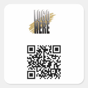 Sticker Carré Code QR moderne et logo d'entreprise