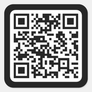Sticker Carré Code QR moderne modifiable   Blanc noir ou toute c