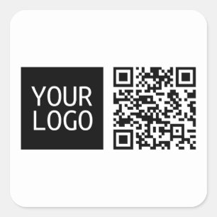 Sticker Carré Code QR modifiable et logo ou image de votre entre