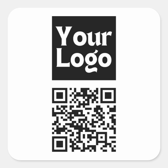 Sticker Carré Code QR modifiable et logo ou image de votre entre (Devant)