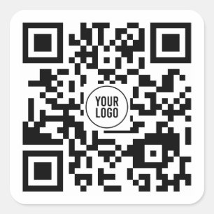 Sticker Carré Code QR personnalisé avec logo