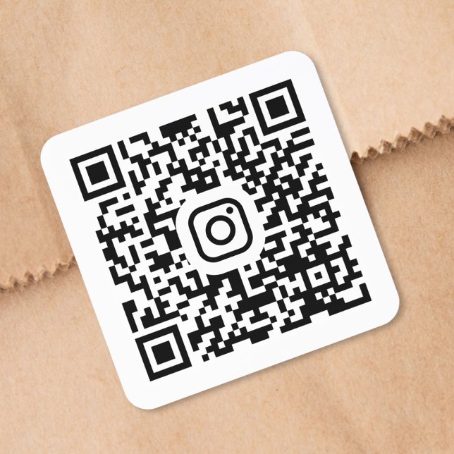 Sticker Carré Code QR personnalisé Instagram (Custom Instagram QR Code Square Sticker)