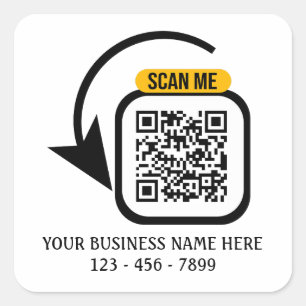 Sticker Carré Code QR personnalisé pour entreprise