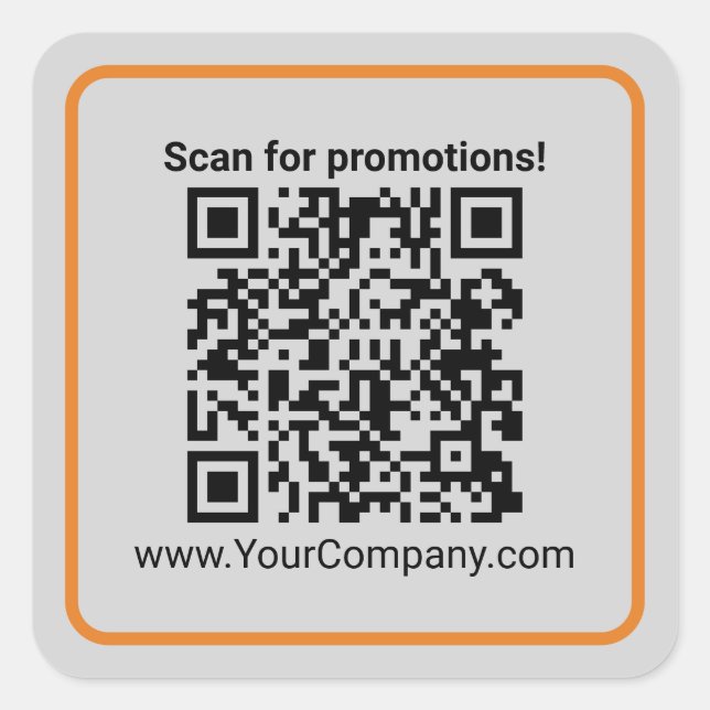 Sticker Carré Code QR Personnalisé Pour Promotions Marketing Col (Devant)