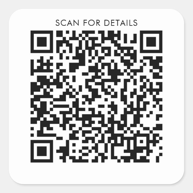 Sticker Carré Code QR pour les particuliers ou les entreprises (Devant)