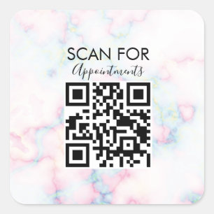 Sticker Carré Code QR pour les rendez-vous du salon de manucure