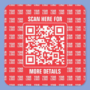 Sticker Carré Code QR promotionnel (modifiable) avec Motif Logo