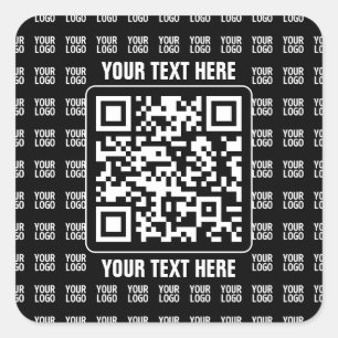Sticker Carré Code QR promotionnel (modifiable) plus motif de lo