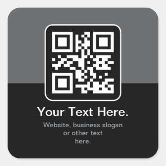 Sticker Carré Code QR scannable moderne | Noir Gris & Blanc