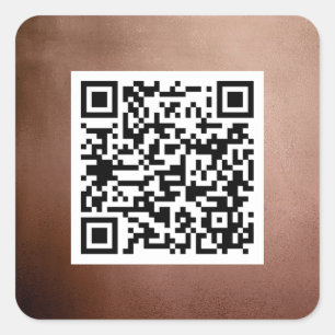 Sticker Carré Code QR simple Elegant Rose Gold Professional