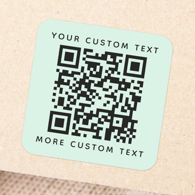 Sticker Carré Code QR texte personnalisé en haut du bas du feu v (Créateur téléchargé)